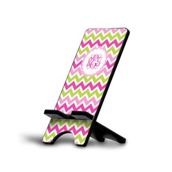 Pink & Green Chevron Cell Phone Stand (Personalized)