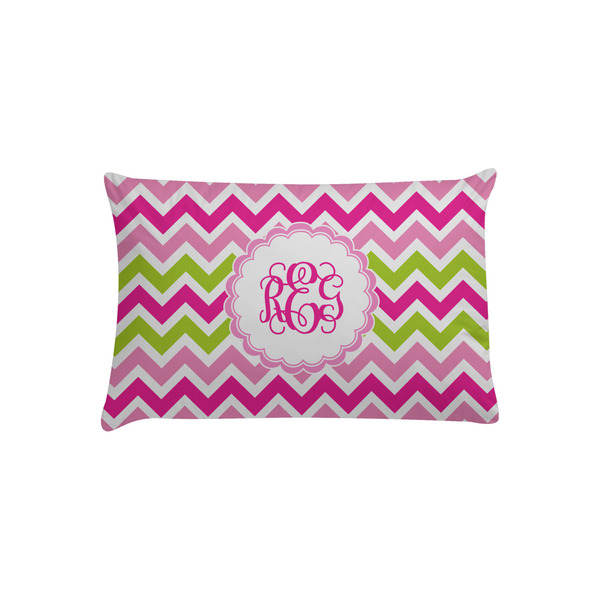 Custom Pink & Green Chevron Pillow Case - Toddler (Personalized)