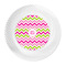Pink & Green Chevron Plastic Party Dinner Plates - Approval