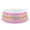 Pink & Green Chevron Plastic Dog Bowl - Medium (Personalized)