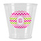 Pink & Green Chevron Plastic Shot Glass (Personalized)