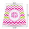 Pink & Green Chevron Poly Film Empire Lampshade - Dimensions