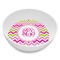 Pink & Green Chevron Melamine Bowl - Side and center