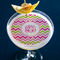 Pink & Green Chevron Printed Drink Topper - Large - In Context