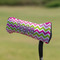 Pink & Green Chevron Putter Cover - On Putter