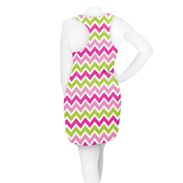 Pink & Green Chevron Racerback Dress - On Model - Back