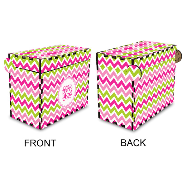 Pink & Green Chevron Recipe Box - Full Color - Approval