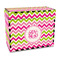 Pink & Green Chevron Wood Recipe Box - Full Color Print (Personalized)