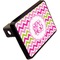 Pink & Green Chevron Rectangular Trailer Hitch Cover - 2" (Personalized)