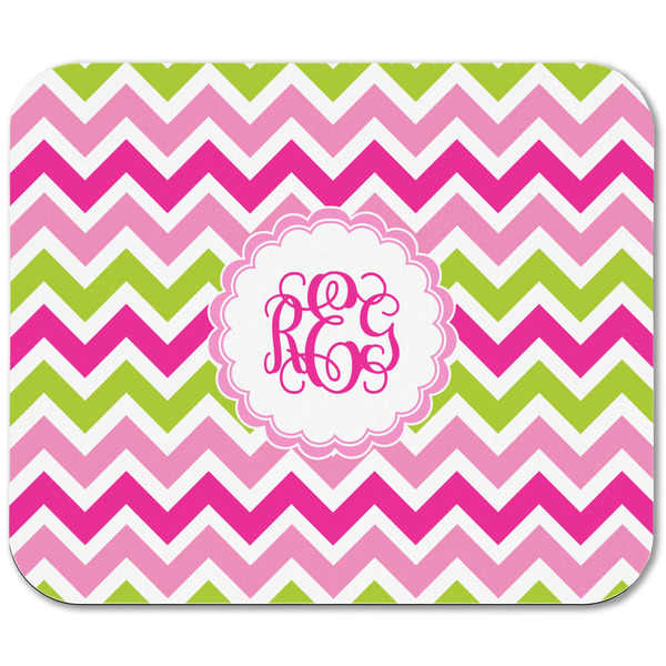 Pink & Green Chevron Rectangular Mouse Pad - APPROVAL