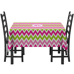 Pink & Green Chevron Tablecloth (Personalized)