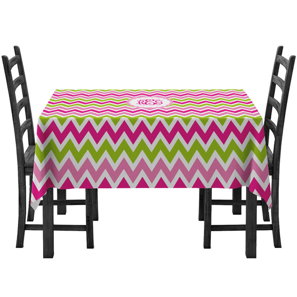 Custom Pink & Green Chevron Tablecloth (Personalized)