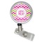 Pink & Green Chevron Retractable Badge Reel (Personalized)