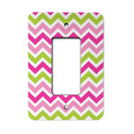 Pink & Green Chevron Rocker Style Light Switch Cover - Single Switch
