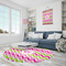 Pink & Green Chevron Round Area Rug - IN CONTEXT