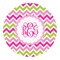 Pink & Green Chevron Round Decal - XLarge (Personalized)