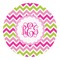 Pink & Green Chevron Round Decal - Medium (Personalized)