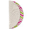 Pink & Green Chevron Round Linen Placemats - HALF FOLDED (single sided)