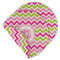 Pink & Green Chevron Round Linen Placemats - MAIN (Double-Sided)