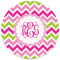 Pink & Green Chevron Round Mousepad - APPROVAL
