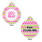 Pink & Green Chevron Round Pet ID Tag - Large - Approval