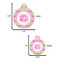 Pink & Green Chevron Round Pet ID Tag - Large - Comparison Scale