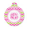 Pink & Green Chevron Round Pet ID Tag - Small (Personalized)