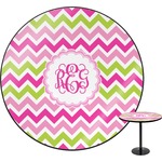 Pink & Green Chevron Round Table (Personalized)