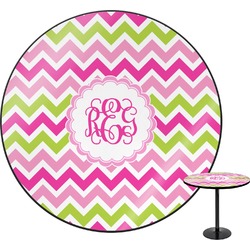 Pink & Green Chevron Round Table - 24" (Personalized)