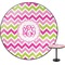 Pink & Green Chevron Round Table Top