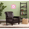 Pink & Green Chevron Round Wall Decal on Living Room Wall