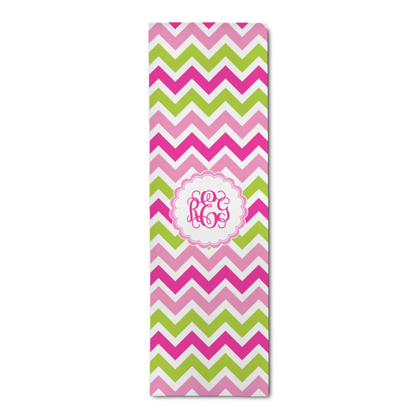 Custom Pink & Green Chevron Runner Rug - 2.5'x8' w/ Monograms