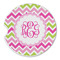 Pink & Green Chevron Sandstone Car Coaster - Single (Personalized)