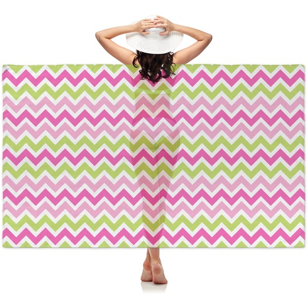 Custom Pink & Green Chevron Sheer Sarong