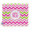 Pink & Green Chevron Security Blanket - Front View
