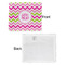 Pink & Green Chevron Security Blanket - Front & White Back View