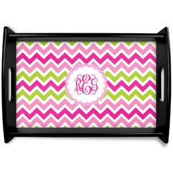 Pink & Green Chevron Wooden Tray (Personalized)