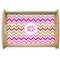 Pink & Green Chevron Natural Wooden Tray - Small (Personalized)