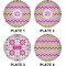 Pink & Green Chevron Set of Lunch / Dinner Plates (Approval)