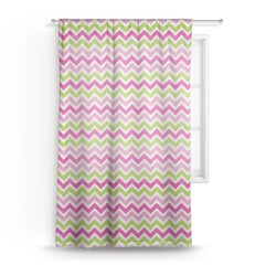 Pink & Green Chevron Sheer Curtain (Personalized)