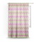 Pink & Green Chevron Sheer Curtain With Window and Rod