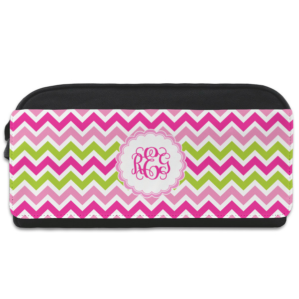 Custom Pink & Green Chevron Shoe Bag (Personalized)