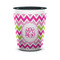 Pink & Green Chevron Ceramic Shot Glass - 1.5 oz - Two Tone - Set of 4 (Personalized)