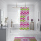 Pink & Green Chevron Shower Curtain - 70"x83"