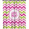 Pink & Green Chevron Extra Long Shower Curtain - 70"x84" (Personalized)
