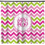 Pink & Green Chevron Shower Curtain - Custom Size (Personalized)