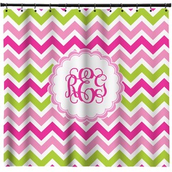 Pink & Green Chevron Shower Curtain - Custom Size (Personalized)