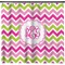Pink & Green Chevron Shower Curtain (Personalized)