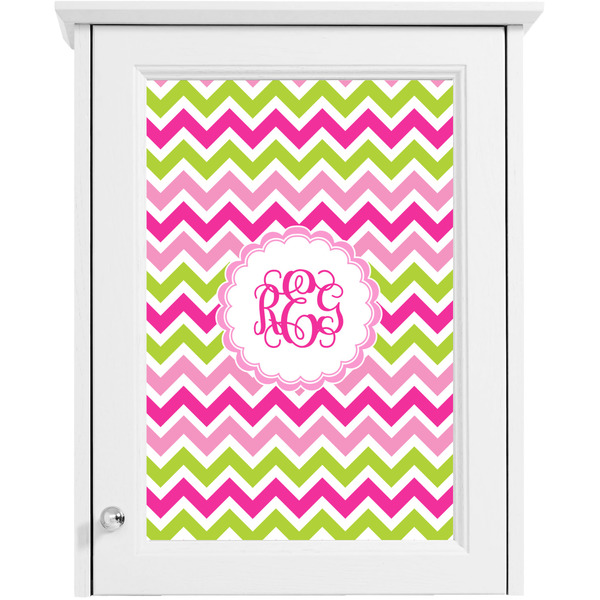 Pink & Green Chevron Single Cabinet Decal