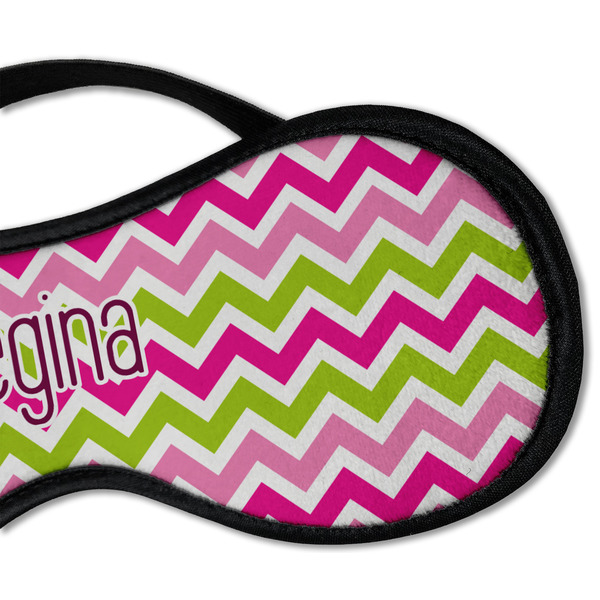 Pink & Green Chevron Sleeping Eye Mask - DETAIL Large